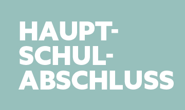 blau-graue Fläche mit dem Text Hauptschulabschluss