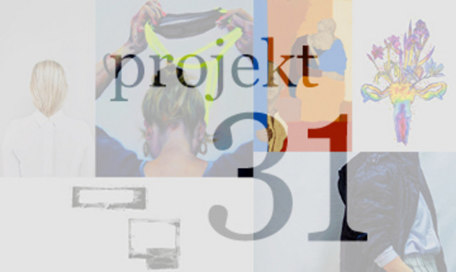 Plakat zur Ausstellung. Im Vordergrund der Titel Projekt 31, im Hintergrund Bildausschnitte der Kunstwerke.